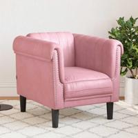 Fauteuil fluweel roze - thumbnail