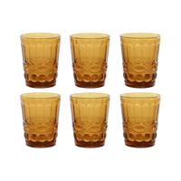 Glazenset Home ESPRIT Amber Kristal Met reliëf 240 ml (6 Stuks) - thumbnail