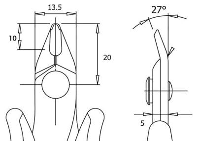 Piergiacomi Zijkniptang | 128 mm | Precisie | 1 stuks - PG-TRE03NB - PG-TRE03NB