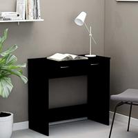 VidaXL Bureau 80x40x75 cm bewerkt hout zwart - thumbnail