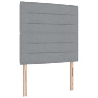 Bedframe met hoofdeinde Lichtgrijs 90 x 190 cm Stof - thumbnail