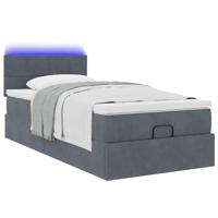 Ottoman bed met matras en LED's 80x200cm fluweel donkergrijs - thumbnail