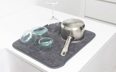 Brabantia microvezel afdruipmat dark grey - thumbnail