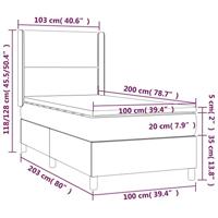 Boxspring met matras en LED fluweel donkerblauw 100x200 cm - thumbnail