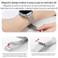 By Qubix - Stainless Steel Loop band - Zwart - Extra strong - Compatible met Apple Watch 38mm / 40mm / 41mm / 42mm - Compatible Apple watch bandjes - thumbnail