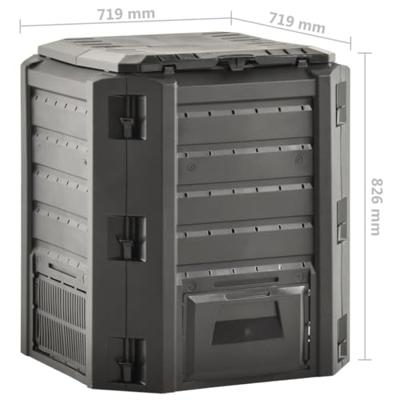 VidaXL Compostbak 380 l zwart VidaXL Compostbak 380 l zwart