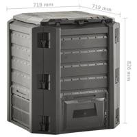 VidaXL Compostbak 380 l zwart - thumbnail