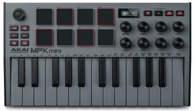 AKAI MPK Mini MK3 Bedieningstoetsenbord Regelaar MIDI USB Zwart, Grijs