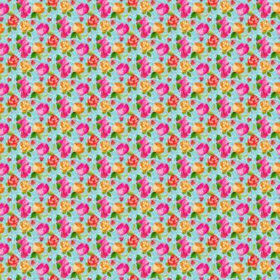 Vaessen Creative • coco-ton katoen stof 45x50cm so cute blauw bloemen motief