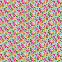 Vaessen Creative • coco-ton katoen stof 45x50cm so cute blauw bloemen motief - thumbnail