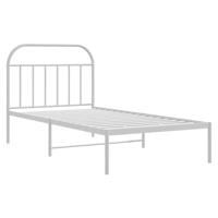Bedframe met hoofdbord metaal wit 100x200 cm - thumbnail