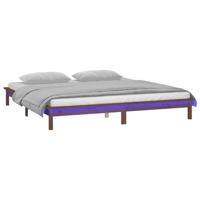 Bedframe LED massief hout honingbruin 140x190 cm - thumbnail