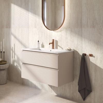 Ben Tendenza badmeubel incl. keramische wastafel 80x46x62cm zand