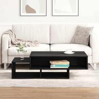 Salontafel 105x55x32 cm bewerkt hout zwart eikenkleur - thumbnail