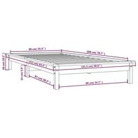 Bedframe massief grenenhout grijs 90x200 cm - thumbnail