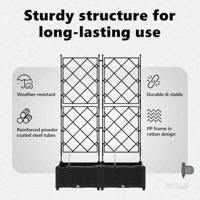 Tuin Bloempot 2 pcs Zwart Staal - thumbnail