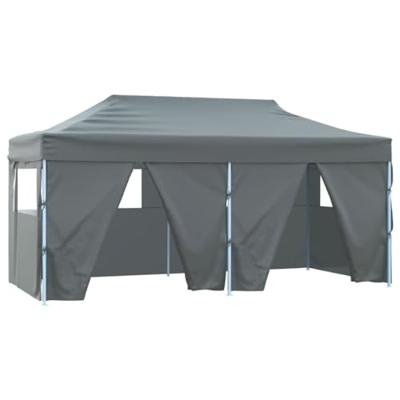 Partytent met 4 zijwanden inklapbaar 3x6 m staal antraciet Partytent met 4 zijwanden inklapbaar 3x6 m staal antraciet