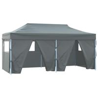 Partytent met 4 zijwanden inklapbaar 3x6 m staal antraciet - thumbnail