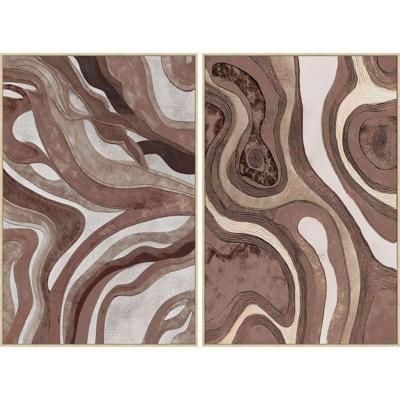 Schilderij Home ESPRIT Bruin Beige Modern Stads 82,5 x 4,5 x 122,5 cm (2 Stuks)