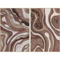 Schilderij Home ESPRIT Bruin Beige Modern Stads 82,5 x 4,5 x 122,5 cm (2 Stuks) - thumbnail