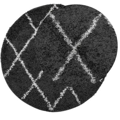 Vloerkleed shaggy hoogpolig modern 280 cm zwart en crme