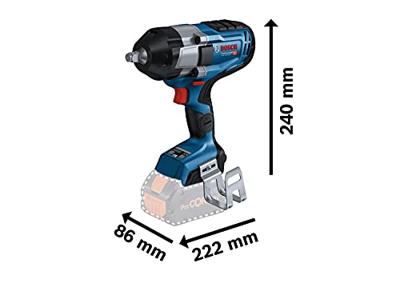 Bosch Professional GDS 18V-1000 C 06019J8003 Accu-draaislagmoeraanzetter 18 V 5.5 Ah Li-ion Brushless, Incl. 2 accus, Incl. lader, Incl. koffer
