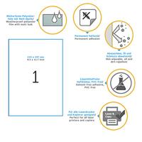 Herma 4375 210 x 297 mm Polyester folie Transparant 25 stuk(s) Permanent hechtend Folie-etiketten - thumbnail