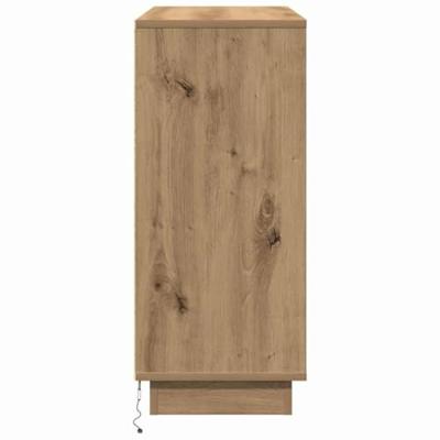 LED Sideboard Artisan Eiken 90 x 32 x 75 cm Bewerkt hout