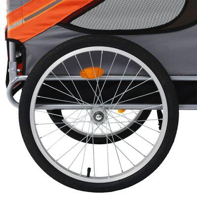 VidaXL Hondenfietstrailer oranje en grijs