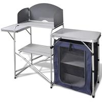 VidaXL Campingkeuken inklapbaar met windscherm aluminium - thumbnail