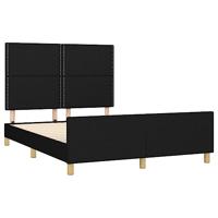 Bedframe zonder matras stof zwart 140x190 cm - thumbnail