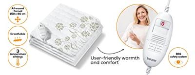 Beurer TS23 Elektrische Onderdeken 150x80 cm Wit/Fleece