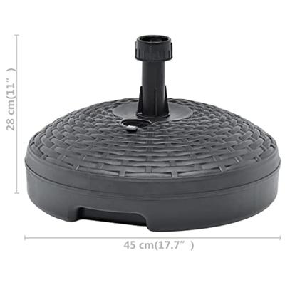VidaXL Parasolvoet gevuld zand/water 20 l kunststof rattan antraciet VidaXL Parasolvoet gevuld zand/water 20 l kunststof rattan antraciet