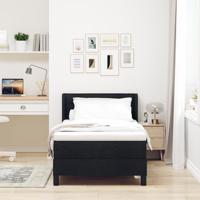 Boxspring bed met hoofdeinde Zwart 100 x 200 cm Stof en Foam - thumbnail