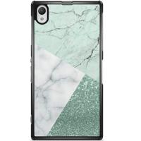 Sony Xperia Z1 hoesje - Minty marmer collage - thumbnail