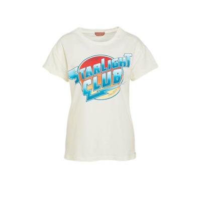 Colourful Rebel Starlight Club T-shirt  Wit Dames - Boxy Fit - Organisch Katoen