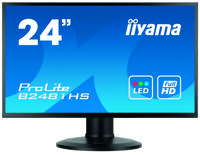 Iiyama ProLite XB2481HS-B1 LED-monitor 59.9 cm (23.6 inch) Energielabel B (A+++ - D) 1920 x 1080 pix Full HD 6 ms VGA, DVI, HDMI VA LED - thumbnail