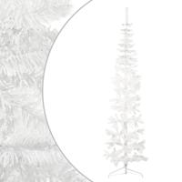 VidaXL Kunstkerstboom half met standaard smal 210 cm wit - thumbnail