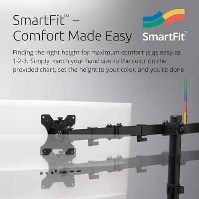 Kensington SmartFit Ergo monitorarm, met uitschuifbare arm, dubbel, zwart - thumbnail