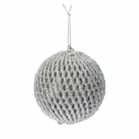 Kerstbal Foam Twist Ø10cm Zilver 1st - thumbnail