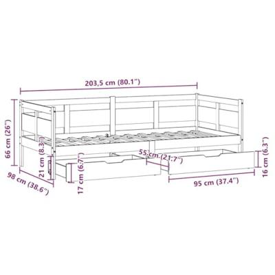 Slaapbank met lades 90x200 cm massief grenenhout wit Slaapbank met lades 90x200 cm massief grenenhout wit