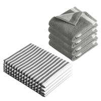 Byrklund Keuken- en Theedoeken set Dry Dishes & Dry Hands Grijs - 8 delig - thumbnail