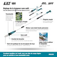 Makita DUA200Z stokkettingzaag 20cm LXT 18V - excl. accu en lader - thumbnail