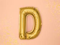 Folieballon Goud Letter &apos;D&apos; - 35cm - thumbnail