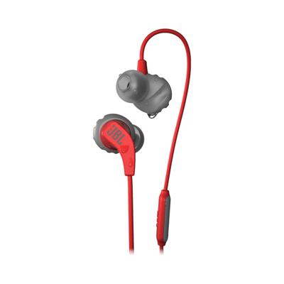JBL ENDURRUNRED Endurance Run Zweetbestendige in-ear sporthoofdtelefoon met kabel rood