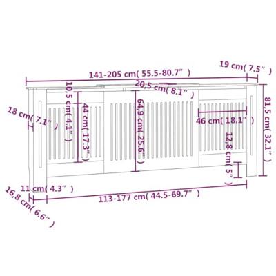 VidaXL Radiatorombouw 205 cm mdf wit - thumbnail