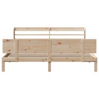 Bedframe met hoofdbord massief grenenhout 200x200 cm - thumbnail