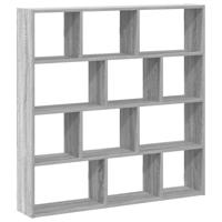 Wandschap kubus 12 vakken bewerkt hout grijs sonoma eikenkleur - thumbnail