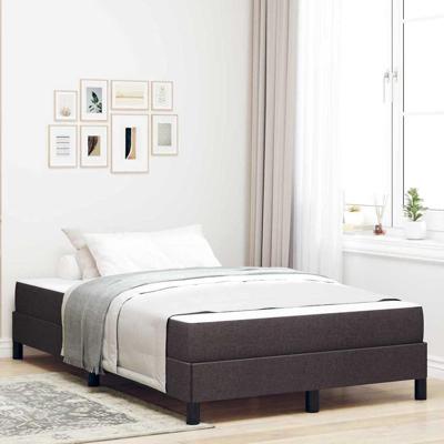 Boxspring bed met matras Donkerbruin 120 x 190 cm Stof