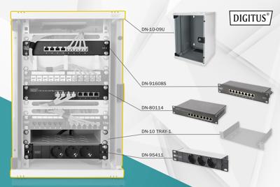 Digitus DN-10-SET-2 10inch-patchkast 9 HE Grijs-wit (RAL 7035)